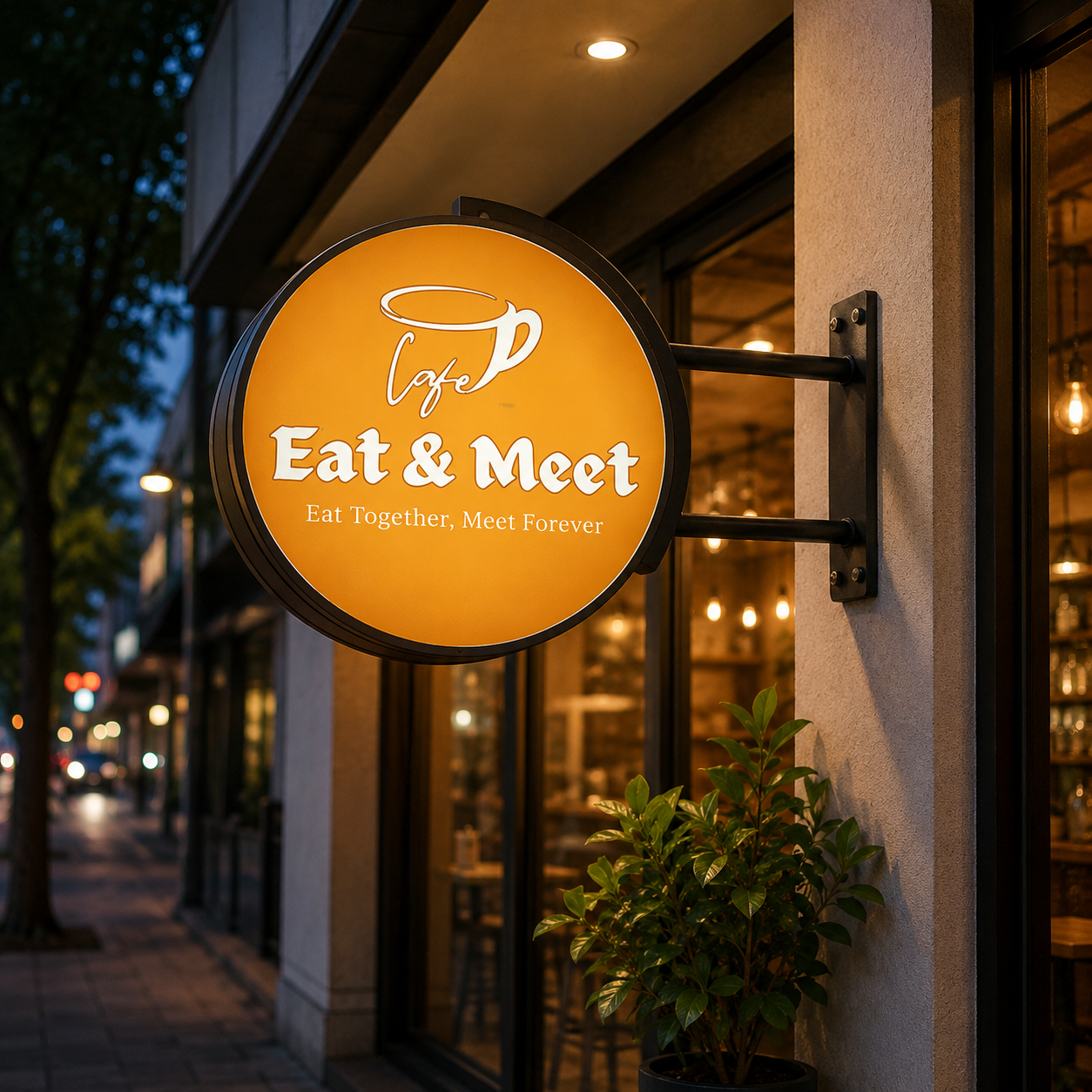 Round Bell Sign Design | Modern Outdoor Signboard for Shops & Businesses - Image 4